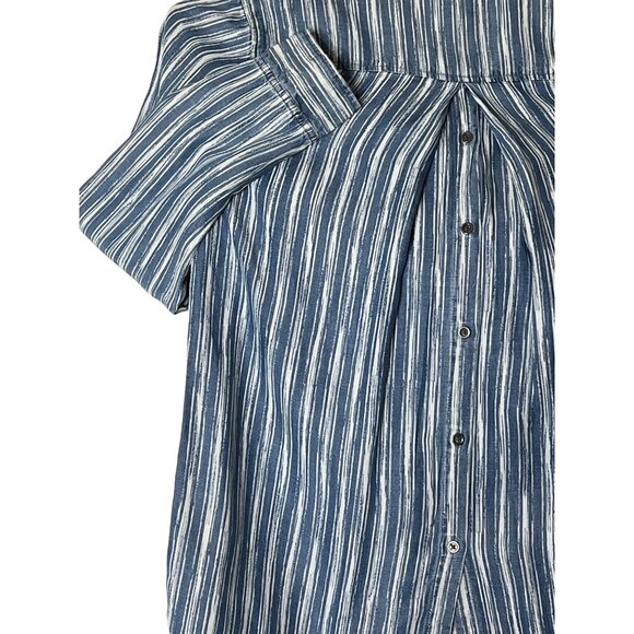 NWT Tribal Jeans Eclipse Striped Button-Up Shirt BUTTON BACK Size L Lyocell - Picture 5 of 12